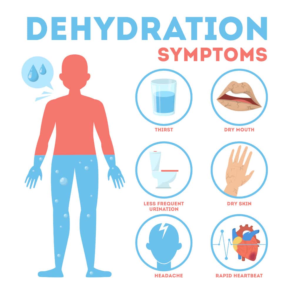 dehydration symptoms infographic